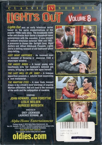 LIGHT OUT: *Volume 8* DVD (4) EPs TV TERROR! Burgess Meredith BRANDNEU versiegelt - Bild 2 von 2