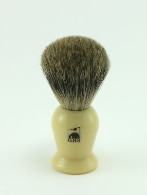 GBS 100% Pure Badger Bristle Shaving Brush (Ivory)
