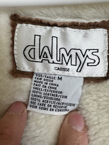 NWT Vtg 80S Dalmys Suede Leather Faux Shearing Jacket W Hood Brown Zip Up Sz M - Picture 14 of 19