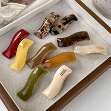 10 Colors Wavy Acetate Hair Clips Makeup Hair Styling Tools Duckbill Side Clip
