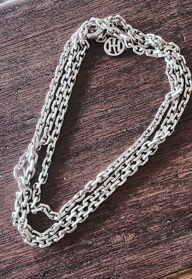 Collar de cadena John Hardy con etiqueta colgante JH plata de ley 22" de largo Foto 4 de 4