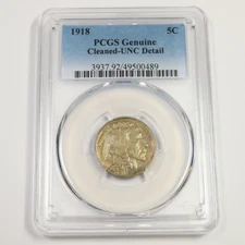 1918 P PCGS UNC Detail - Buffalo Nickel - 5c US Coin #49854A