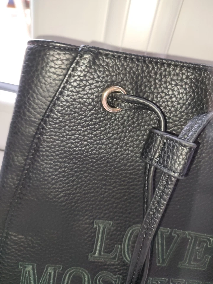 Black Moschino Draw String Rucksack, Gorgeous Gold BNWT - Image 4 of 4