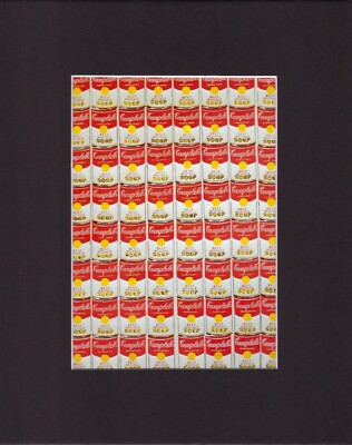 8X10'' Matted Print American Art Picture: Andy Warhol, Campbell's Soup Cans, 1962