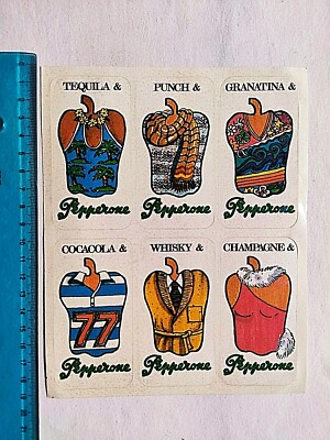 PEPPERONE Tequila Punch COCA COLA Aufkleber 80er Vintage Original Alter Sticker