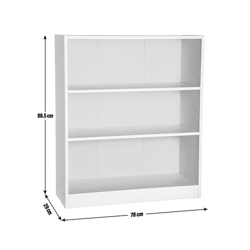 Malibu Short Wood Effect Bookcase - White - Picture 5 of 7