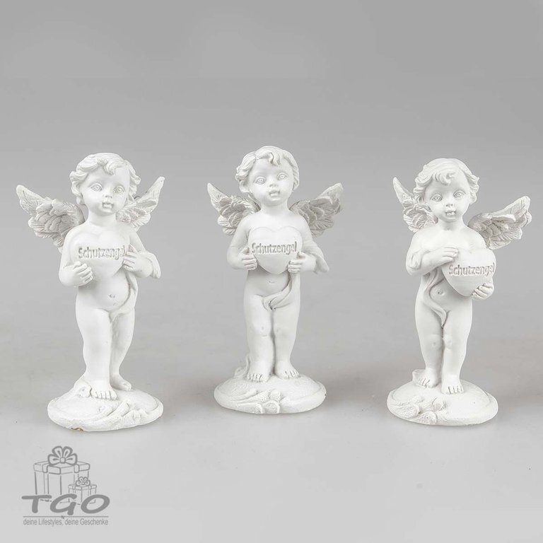 Formano 3er Set Schutzengel 10cm weiss-matt aus Kunststein-775306