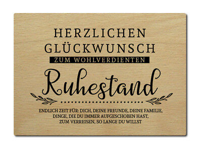 Luxecards Postkarte Aus Holz Herzlichen Gluckwunsch Zum Wohlverdienten Ruhestand Ebay