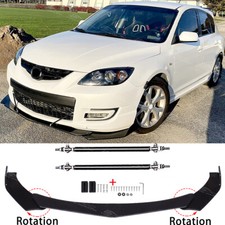 For Mazda Mazdaspeed 3 6 Hatchback Front Bumper Spoiler Lip Splitter Strut Rods