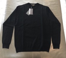 NWT Roberto Cavalli Maglia Girocollo 100 Wool Logo Sweater Slim Fit Large 495