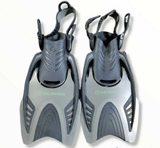 US Divers Adult Small Diving Fins Black Gray Flippers Snorkeling Open Heel
