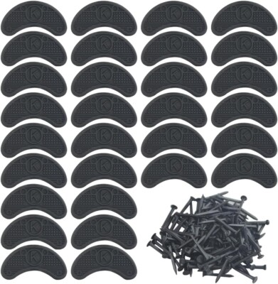 30PCS Heel Plates Black Heel Taps Rubber Tips Sole Heel Repair