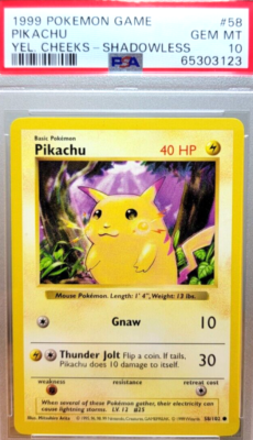 ポケモンカードゲーム Pikachu yellowcheek 1stED shadow less Pikachu yellowcheek 1stED shadow less