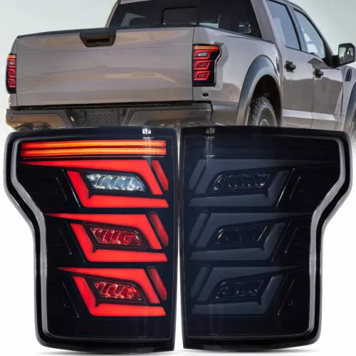 2015-2020 For Ford F150 Black Sequential Full LED Brake Tail Lights Pair - Bild 1 von 16