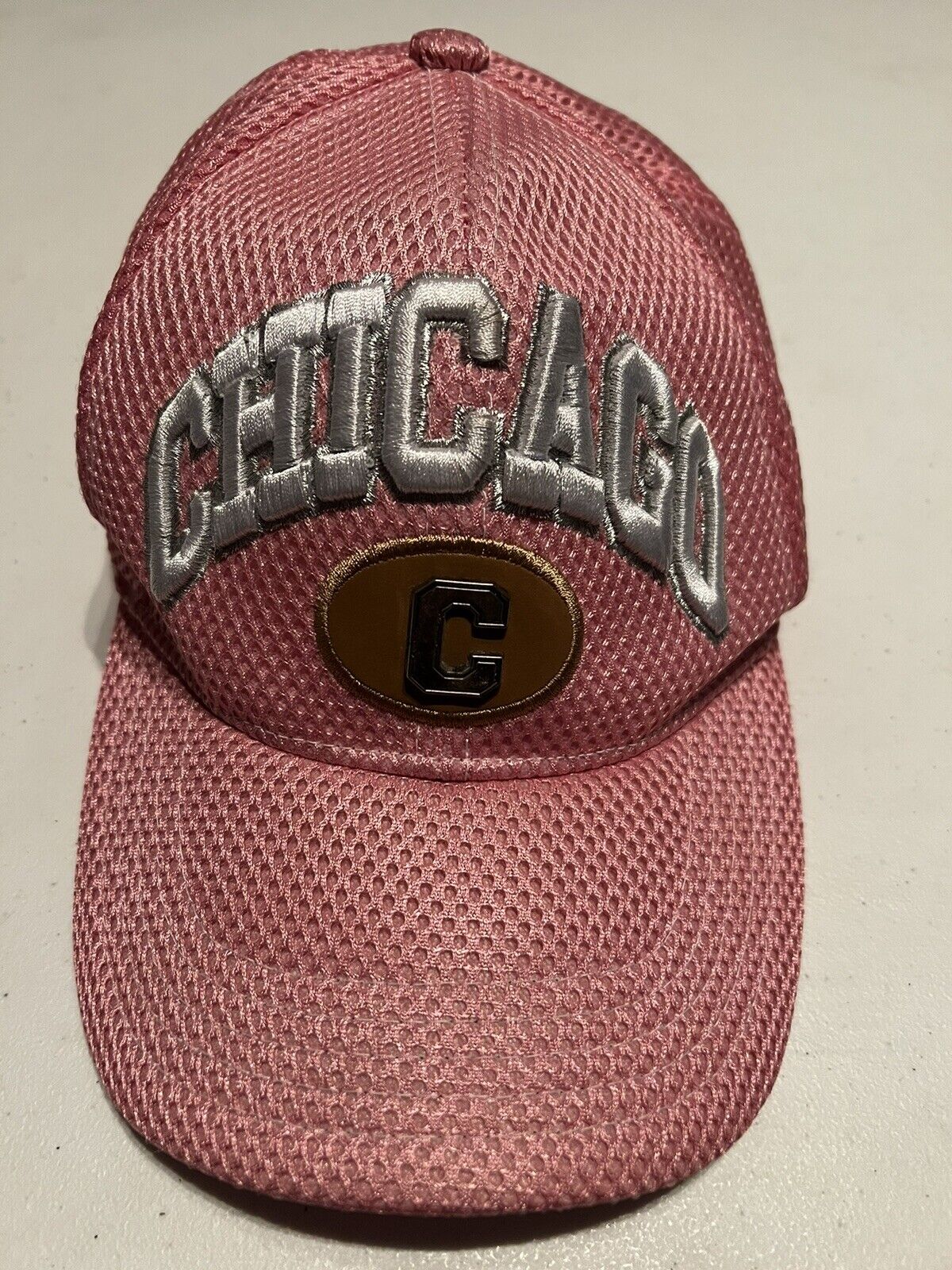 Pink Chicago Cubs Hat Cap  Strapback Baseball Embroidered by Captogether Mesh