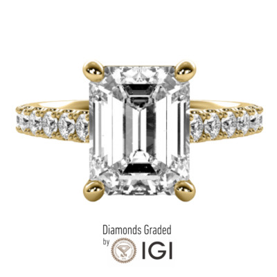 IGI Certified 2.00 Carat D VVS1 LabGrown Diamond Engagement Ring 14K Yellow Gold