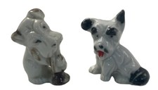 Scotty Scottie Dog Terrier Figurine Japan One with Trumpet 2 Figurines Vintage
