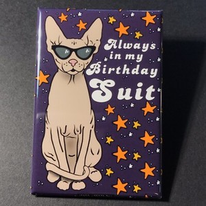 Sphynx Cat Birthday Suit Magnet Happy Brithday Celebration Gifts and