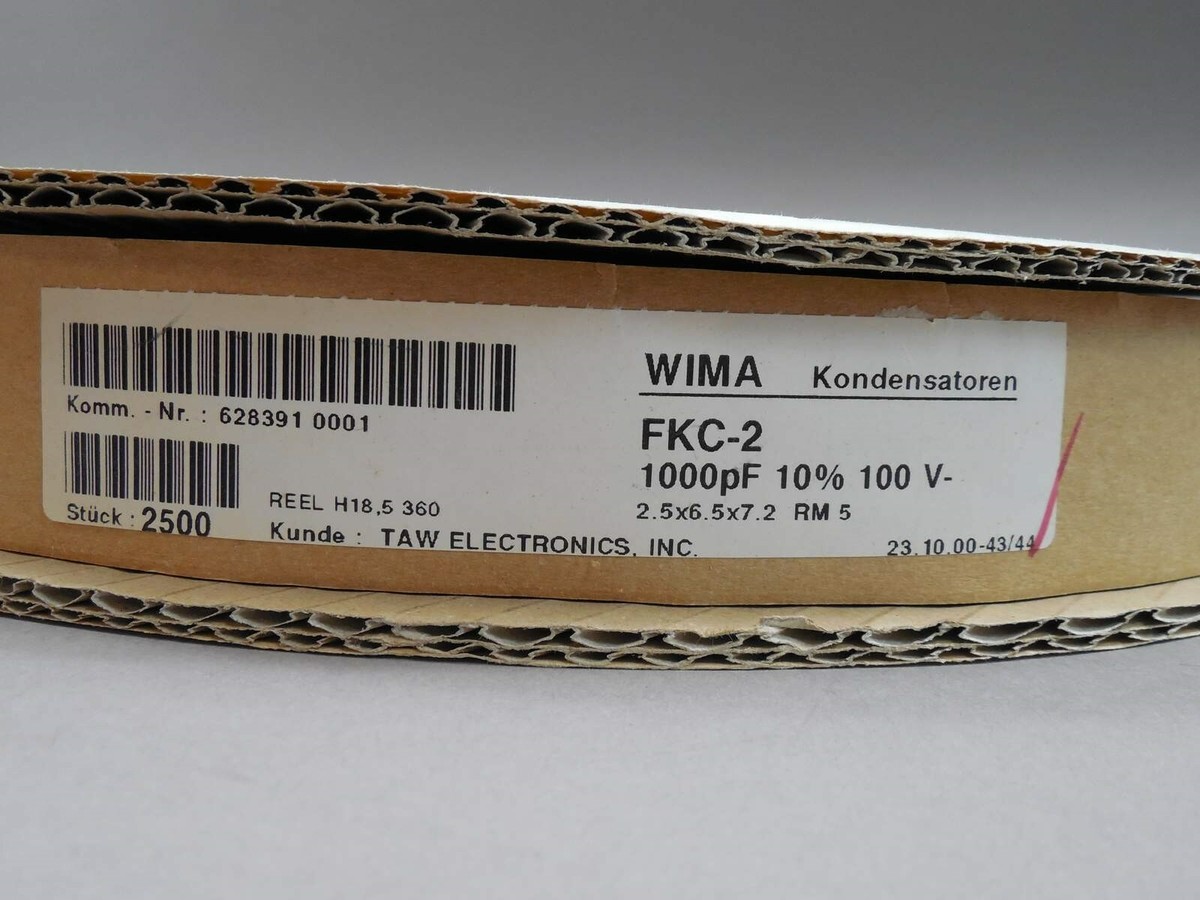 Condensatori WIMA FKP2 10 Da 1000pF 63V, Qualità Tedesca Per Circuiti Di Precisione Condensatore Film 63V 1000pF - Foto 4