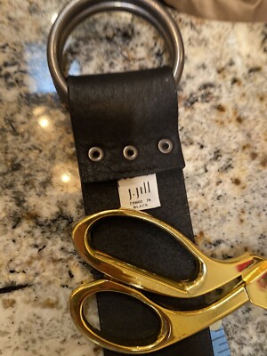 J. Jill Black Womens Leather Belt Silver Buckle BLT174011 Sz  display picture 1