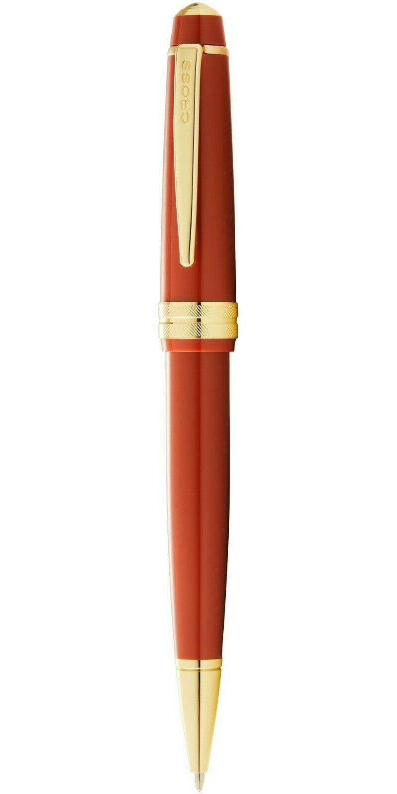 Cross  Bailey Light Ballpoint Pen Glossy Amber Resin & Gold New In Box At0742-13