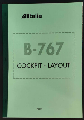 ALITALIA Airlines B-767 Cockpit Layout Heft A4 Größe Pilotenausbildung Produktion