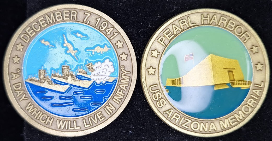 Pearl Harbor USS Arizona Memorial Navy Challenge Coin Collectible