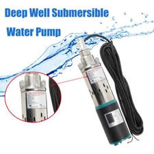 DC 12V Solar Submersible Pump, Deep Well Water Pump Stainless Steel 1.2m³/H 200W