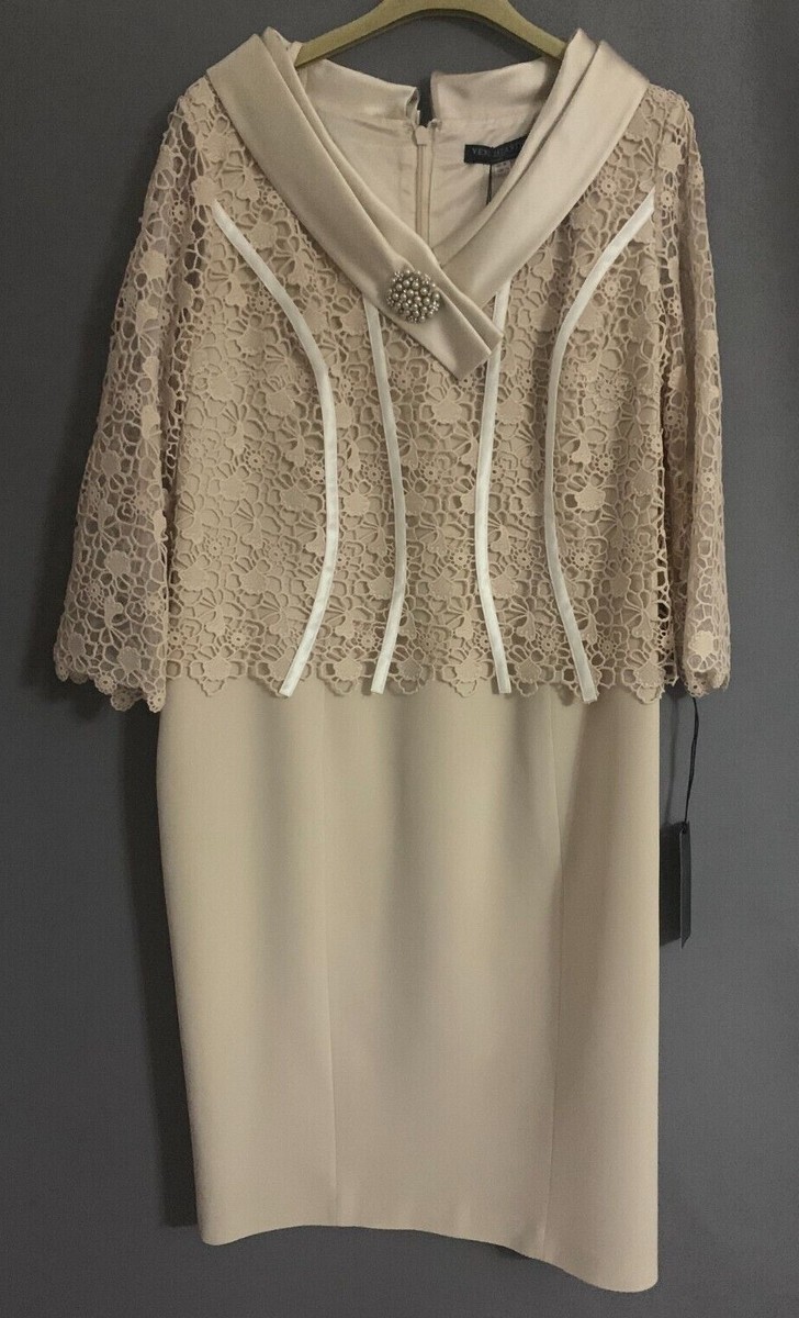 Veni Infantino Dress Almond Lace Pencil Mother Bride Wedding