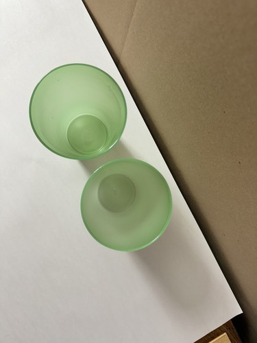 Antike Glaswaren Gläser Becher Grün Opal - Bild 2 von 9