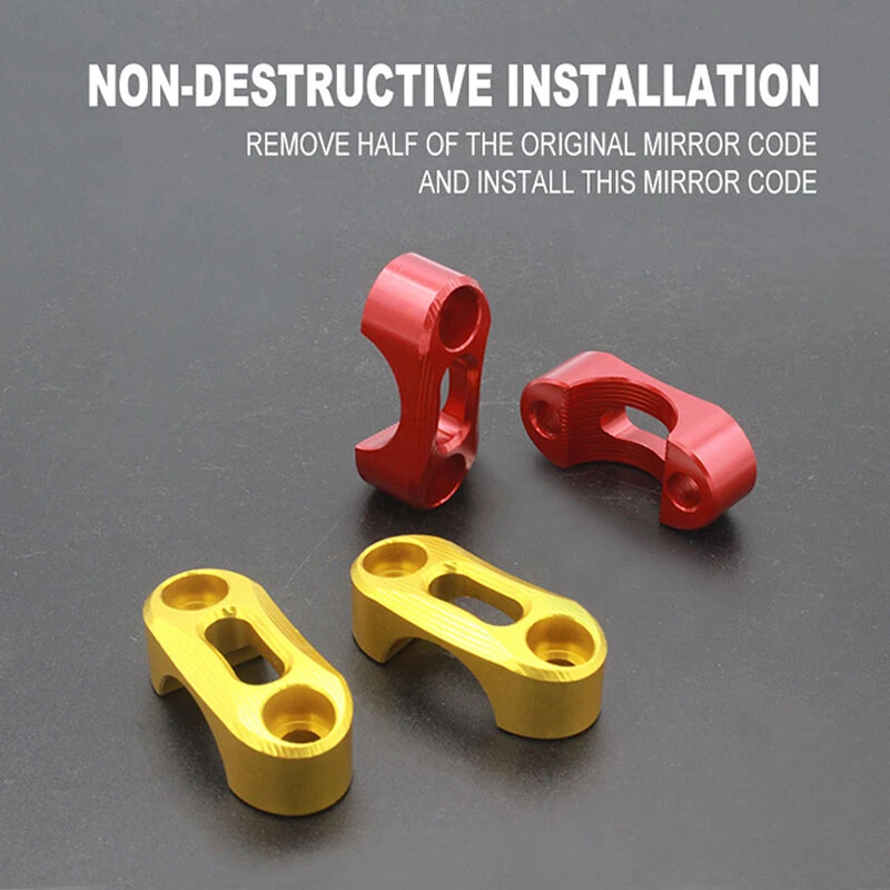 Universal Motorcycle Bike Handlebar Rear View Mirror Mount Holder Clamp Adapter - Image 3 of 4