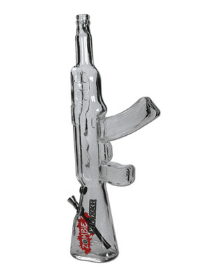 Zombie Chaser Gun-Bong aus Glas mit Kickloch