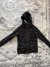Lululemon Women's Camouflage Zip-Up Hoodie Jacket Black Gray Size 16