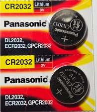 CR2032 PANASONIC 2PK 3V LITHIUM (GREAT EXP 12/35) DL2032 ECR2032 FREE SHIPPING