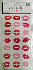 5 Valentine Paper Crafts Red and Pink Foam Lips Stickers 21 in each pack 