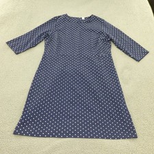 Old Navy Dress Womens XXL Tall Navy Blue Polka Dot 3/4 Sleeve Shift NEW