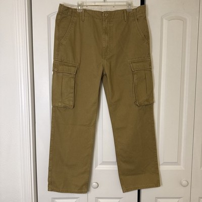 Vintage Levi's Cargo Pants Mens Size 36 x28 Tan  Relaxed Fit Straight Leg