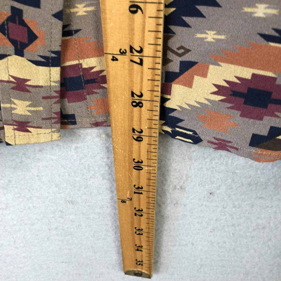 Camisa Ryan Michael Para Hombres 2XL Multicolor Seda Perla A Presión Suroeste Manga Larga Foto 4 de 4