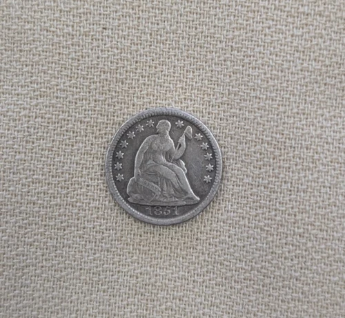 1851 P SEATED LIBERTY HALF DIME
