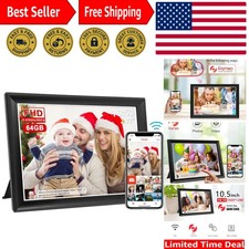 64GB FRAMEO 10.5 Inch Smart WiFi Digital Photo Frame 1920x1280 FHD IPS LCD To...