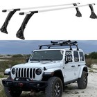 63" Rain Gutter Roof Rack Crossbars Cargo Carrier Adjustable for Jeep Wrangler
