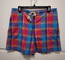 Lauren Ralph Lauren Women's Size 14 Plaid Shorts Colorful Pink Blue Preppy VTG