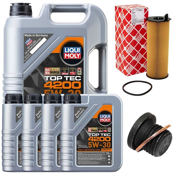 MotoröL Filter Set 5W-30 Liqui Moly 9 Liter + Schraube FüR Audi A6 A4 VW Phaeton-image