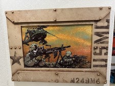 Original 41x31 David Lozeau “Outside The Wire”  Modern War Skull Soldier