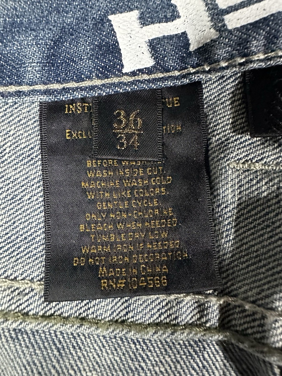 Helix N56 Relaxed Straight Jeans Mens 36x34 Medium Wash Blue Denim
