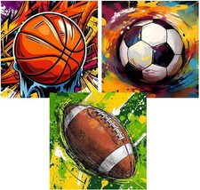 Diamond Art Kits for Adults Beginner, 3pack Ball Graffiti DIY Modern Diamond....