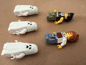 Lot of 5 Minifigs - Incl (3) Glow-in-the-dark Ghosts - 2012 Lego Monster Fighter