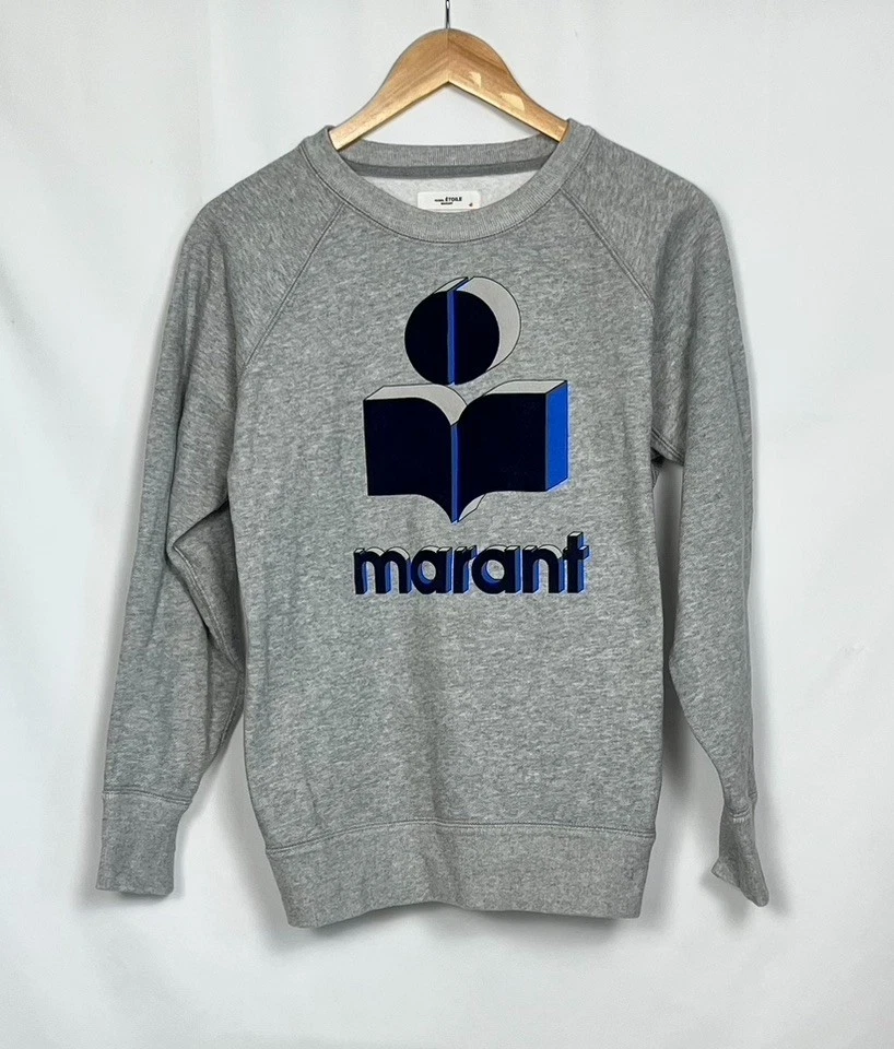 Isabel Marant Étoile – Sweat logo Marant gris chiné T36 - Photo 1/4
