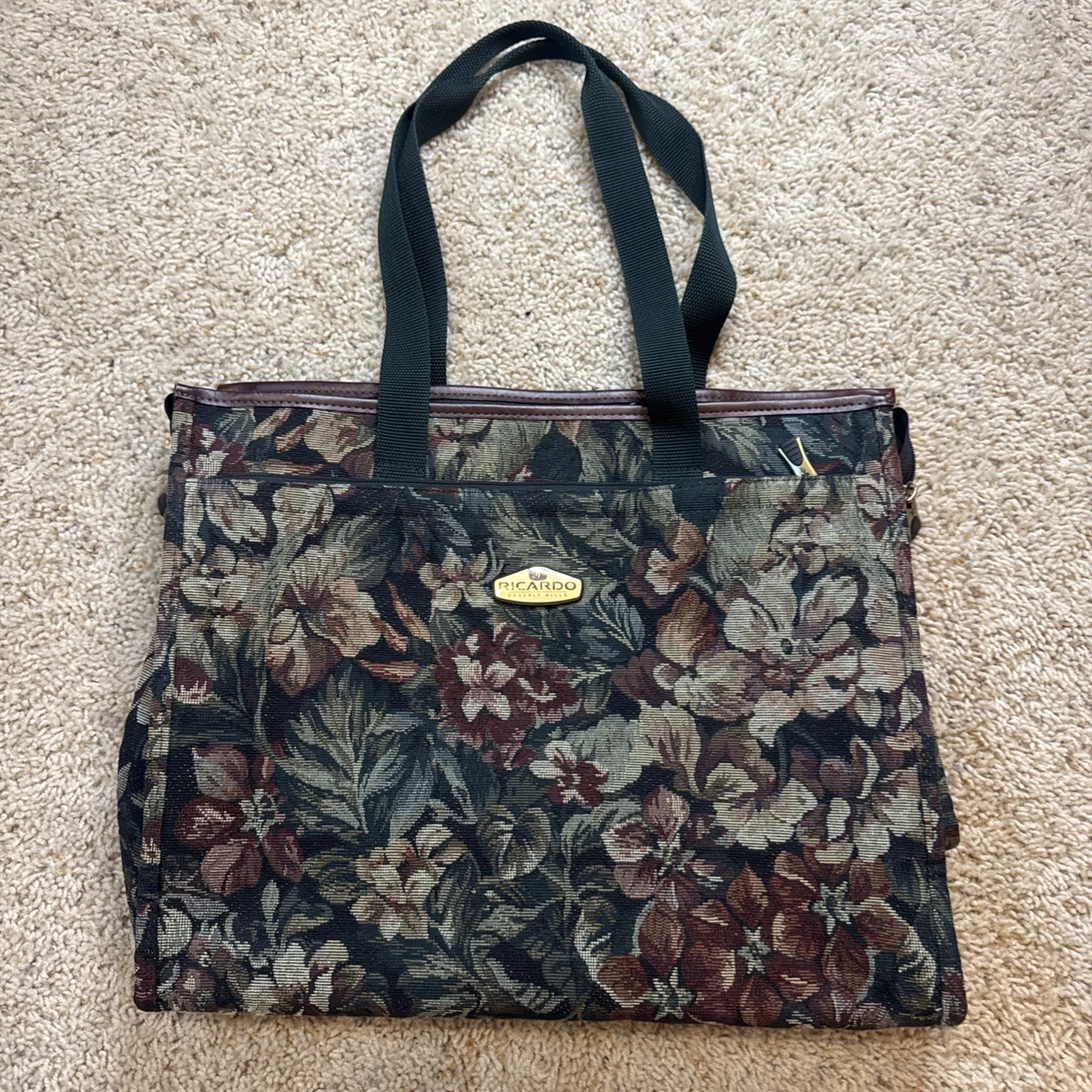 Vintage Ricardo Beverly Hills Tropical Tapestry Overnight/Carry On Bag - Sac de vacances - France