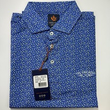 New Donald Ross Sport Men's Medium Blue Donald Ross Sport Waylon Golf Polo